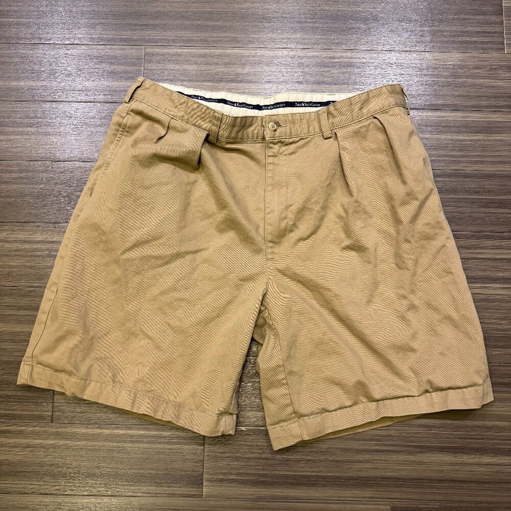 Polo Ralph Lauren Pleated Chino Shorts Khaki Men’s 36 8in Vintage Y2K Preppy